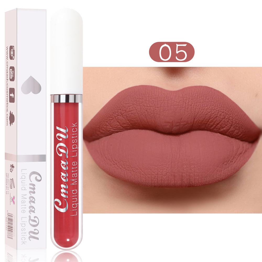 CmaaDu 18 Color Lipstick Matte Non-Stick Cup Waterproof Long Lasting Lip Gloss