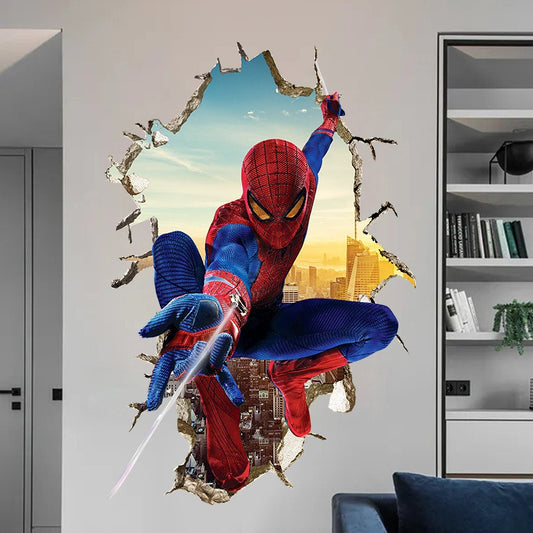 3D Transcendent Wall Spider Man Wall Stickers Living Room Decoration Background Wall Stickers Removable