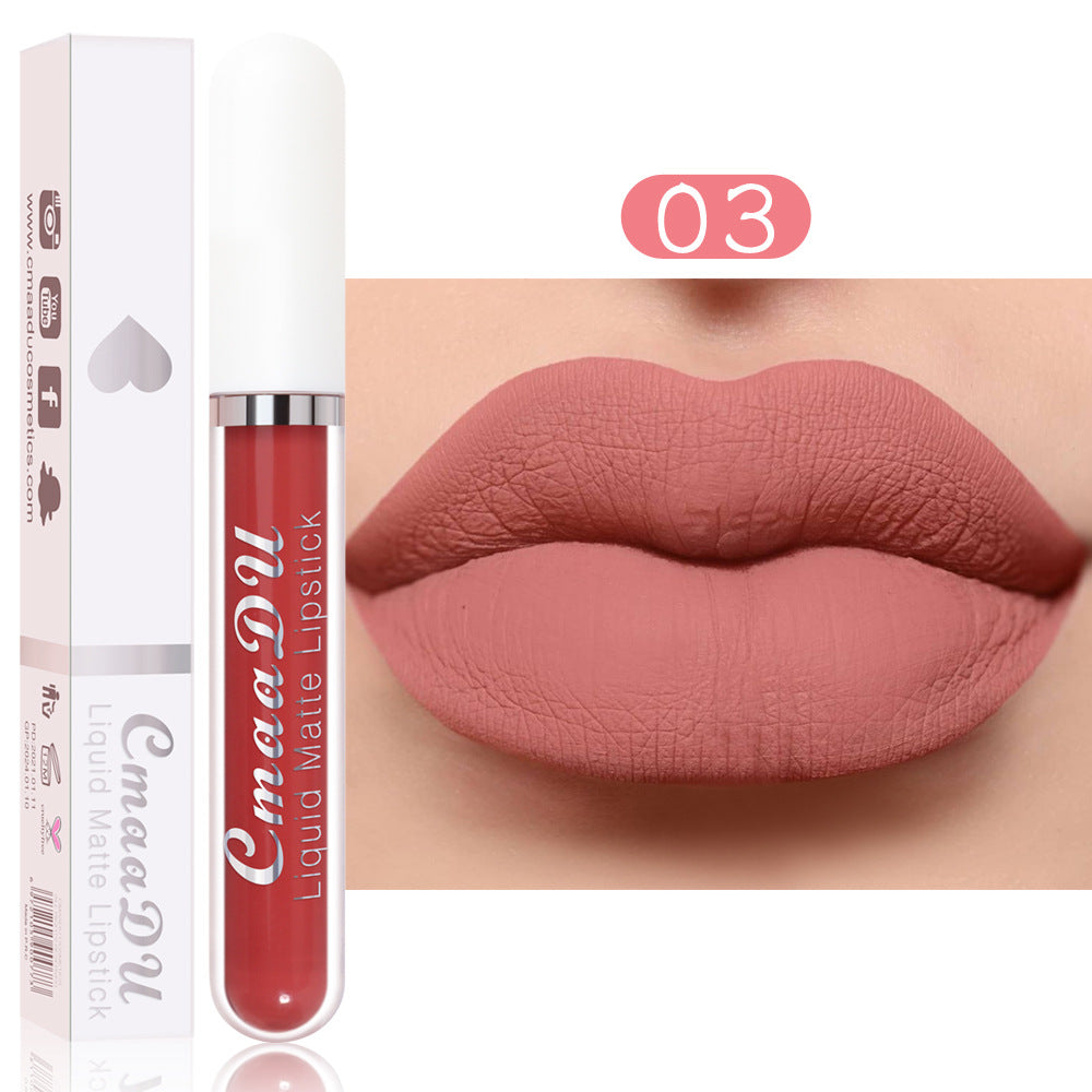 CmaaDu 18 Color Lipstick Matte Non-Stick Cup Waterproof Long Lasting Lip Gloss