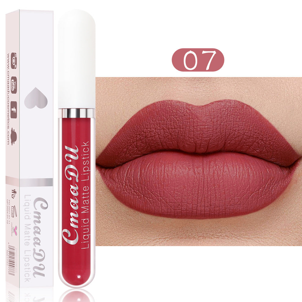 CmaaDu 18 Color Lipstick Matte Non-Stick Cup Waterproof Long Lasting Lip Gloss